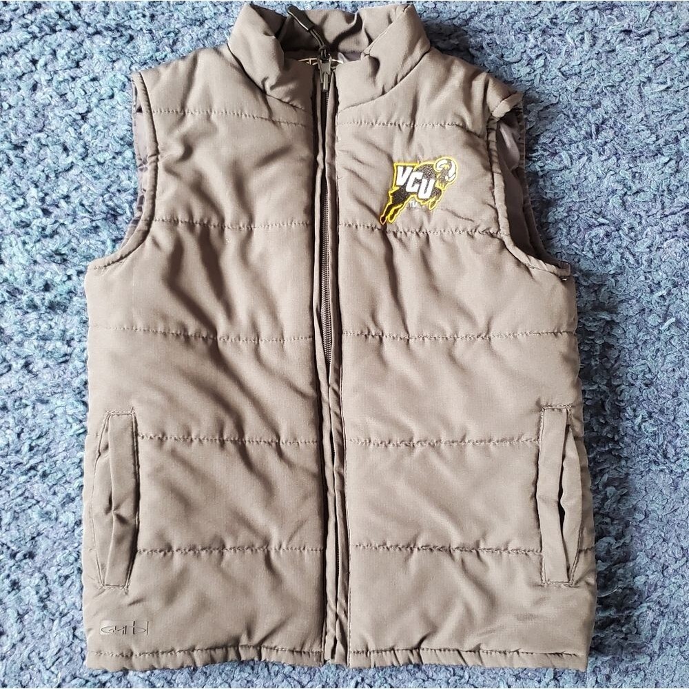 VCU Rams Puffer Vest Gray Full Zip Virginia Commonwealth University Size 4/5T